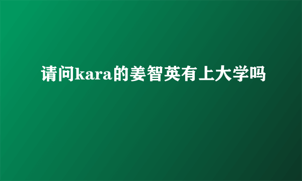 请问kara的姜智英有上大学吗