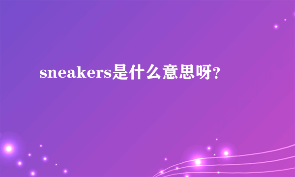 sneakers是什么意思呀？