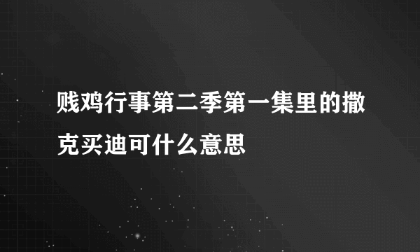 贱鸡行事第二季第一集里的撒克买迪可什么意思