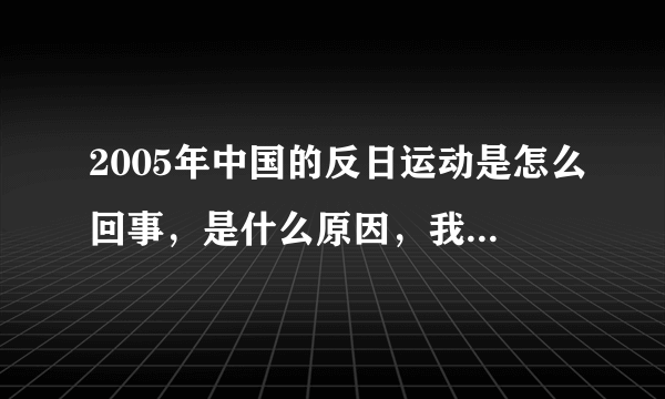 2005年中国的反日运动是怎么回事，是什么原因，我当时还小不知道