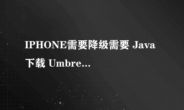 IPHONE需要降级需要 Java下载 Umbrella-4.1.6 我的手机没越狱过的能用么 现在手机打不开额