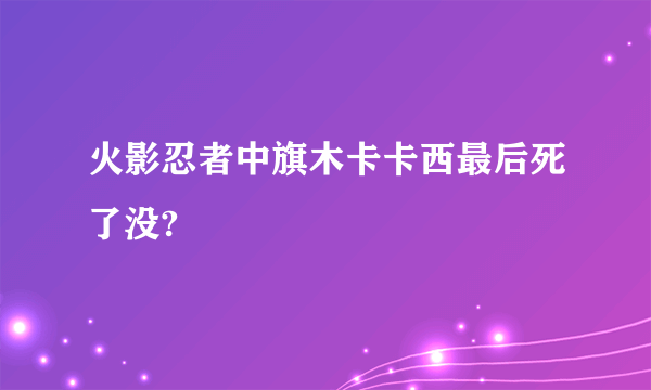 火影忍者中旗木卡卡西最后死了没?