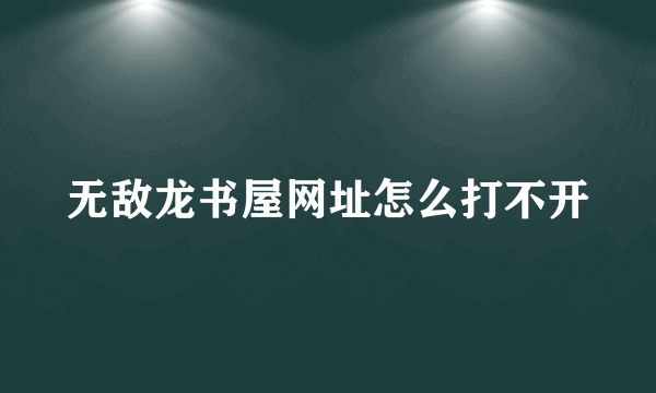 无敌龙书屋网址怎么打不开