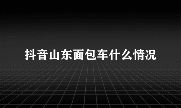 抖音山东面包车什么情况