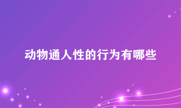 动物通人性的行为有哪些