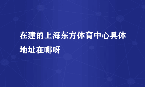 在建的上海东方体育中心具体地址在哪呀